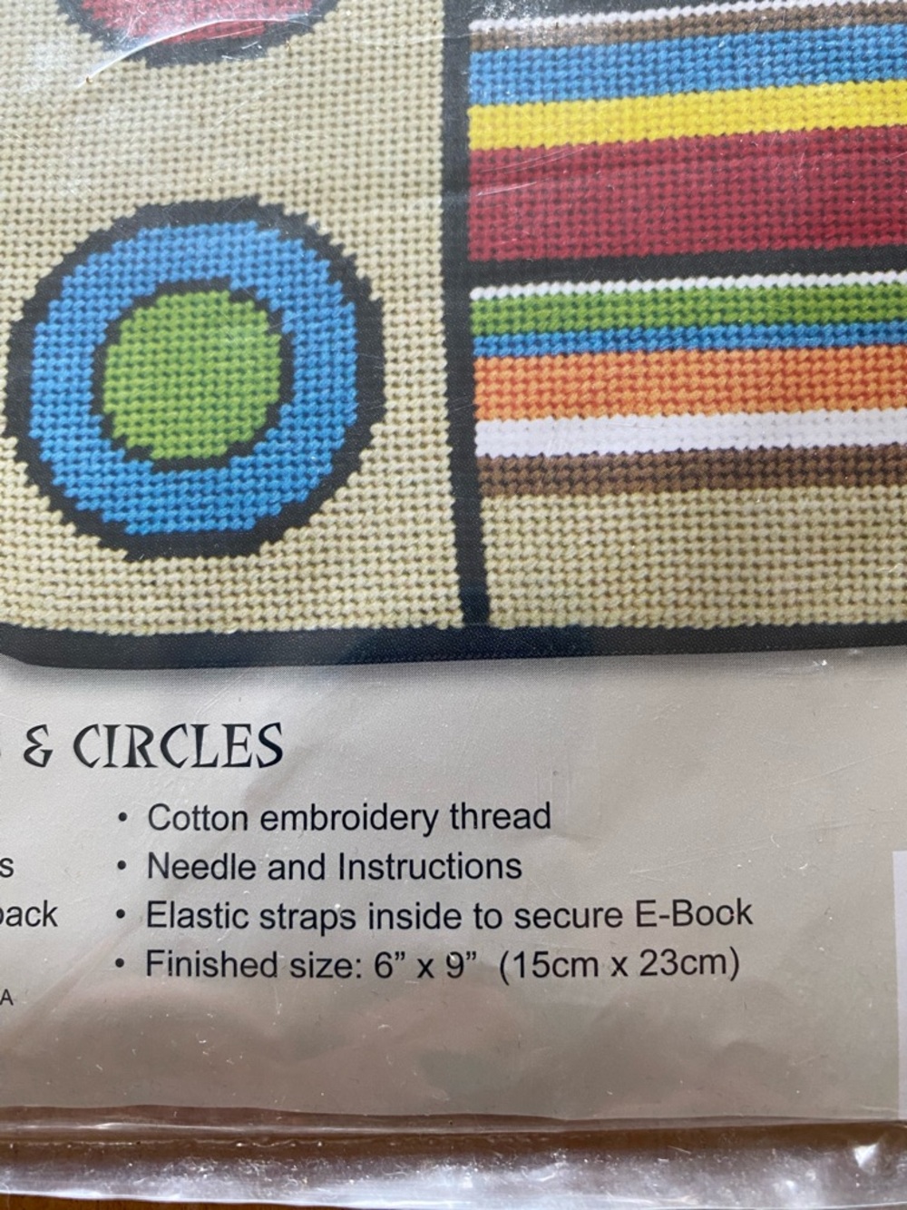 Stitch & Zip Needlepoint Kit. Case for Electronic Book (6” x 9” finished size) - Picture 4 of 10